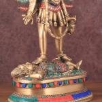 Pure Brass Kali Mata Idol with Stonework | 18" Four-Armed Divine Art | 9.5kg Sacred Masterpiece | Meenakari Beauty | Jaipurio